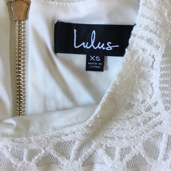 Size XS Lulus White Lace Dress NWOT - Picture 3 of 3
